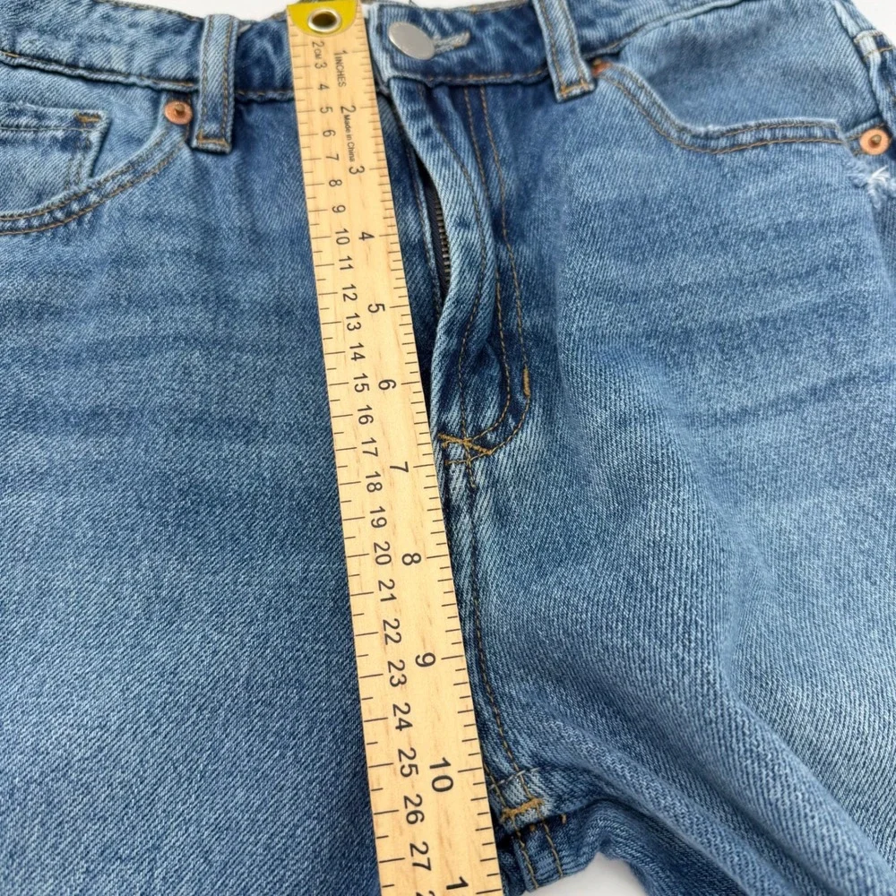 Dear John Womens Size 25 Blue Denim Distressed Straight Leg‎ Jeans